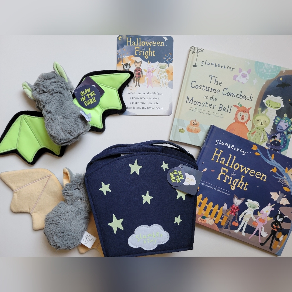 Slumberkins Halloween Book and Bat Plush Set Boo Basket